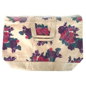 Soft Surroundings Floral Canvas Tote - Purple and Red